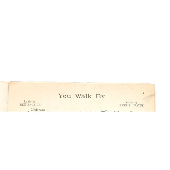 You Walk By 1940 Vintage Sheet Music Piano Raleigh Wayne - Picture 2 of 4